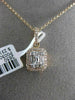 ESTATE .53CT ROUND & EMERALD DIAMOND 18KT ROSE GOLD 3D CLUSTER FLOATING PENDANT