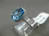 ESTATE WIDE 2.20CT DIAMOND & AAA BLUE TOPAZ 14K WHITE GOLD CLASSIC MILGRAIN RING