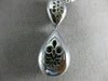 ANTIQUE LARGE 1.76CT DIAMOND 18K WHITE GOLD FILIGREE MILGRAIN DROP PENDANT 14837