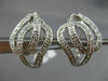 ESTATE LARGE .37CT DIAMOND 14KT WHITE GOLD 3D OPEN LOVE KNOT CLIP ON EARRINGS