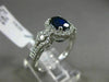 ESTATE WIDE 1.78CT DIAMOND & SAPPHIRE 18KT WHITE GOLD OVAL HALO ENGAGEMENT RING