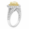 LARGE 2.51CT WHITE & FANCY YELLOW DIAMOND 18KT 2 TONE GOLD HEART ENGAGEMENT RING