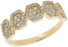 ESTATE .49CT DIAMOND 14KT YELLOW GOLD 3D PAVE MULTI HEXAGON FUN RING