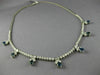 ANTIQUE 8.32CT DIAMOND & AAA SAPPHIRE 18KT WHITE GOLD MULTI DROP NECKLACE #385