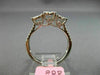 ESTATE .82CT DIAMOND 18K WHITE GOLD CLUSTER OVAL 3 STONE ETOILE ANNIVERSARY RING