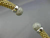 ESTATE 1.50CT DIAMOND 14KT TWO TONE GOLD PAVE MESH FLEXIBLE LOVE BANGLE BRACELET