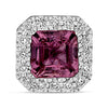 1.45CT DIAMOND & AAA PINK SAPPHIRE 14KT WHITE GOLD 3D EMERALD CUT STUD EARRINGS