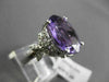 ESTATE LARGE 7.73CTW DIAMOND & AAA AMETHYST 14KT WHITE 3D FLORAL COCKTAIL RING