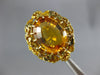 ANTIQUE LARGE 6.20CT AAA CITRINE 18KT YELLOW GOLD 3D OVAL FLOWER RING
