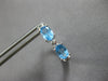 1.40CT DIAMOND & AAA BLUE TOPAZ 14K WHITE GOLD OVAL & ROUND HOOP EARRINGS #27919