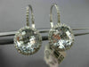 ESTATE LARGE 6.0CT CZ 14KT WHITE GOLD 3D ROUND HALO LEVERBACK HANGING EARRINGS