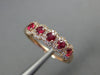 ESTATE .56CT DIAMOND & AAA RUBY 14KT ROSE GOLD 5 STONE WEDDING ANNIVERSARY RING