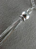 ANTIQUE .70CT DIAMOND 14K WHITE GOLD 3D CLASSIC DROP HEART TASSEL NECKLACE #9517