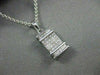 ESTATE .40CT DIAMOND 14KT WHITE GOLD PRINCES CUT RECTANGULAR PENDANT #15435