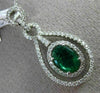 ESTATE LARGE 1.42CT DIAMOND & AAA EMERALD 18KT WHITE GOLD 3D DOUBLE HALO PENDANT