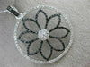 LARGE 1.07CT WHITE & BLACK DIAMOND 14KT TWO TONE GOLD 3D CIRCULAR FLOWER PENDANT
