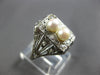 ANTIQUE .25CT OLD MINE DIAMOND & AAA SOUTH SEA PEARL 14KT WHITE GOLD RING #28167