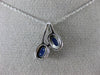 ESTATE .75CT DIAMOND & AAA SAPPHIRE 14KT WHITE GOLD 3D DOUBLE HALO LOVE PENDANT