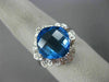 ESTATE 5.50CT DIAMOND & AAA BLUE TOPAZ 14KT WHITE GOLD FILIGREE FLOWER FUN RING