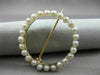 ANTIQUE 14KT YELLOW GOLD & NATURAL AAA SOUTH SEA PEARL CIRCLE OF LIFE PIN #22742