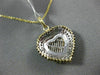 LARGE 1.18CT ROUND & PRINCESS DIAMOND 14KT 2TONE GOLD DOUBLE HEART LOVE PENDANT