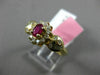 ESTATE .67CT DIAMOND & AAA RUBY 14KT YELLOW GOLD 3D HALO ETOILE ENGAGEMENT RING