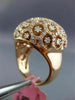 EXTRA LARGE .27CT WHITE & PINK DIAMOND 18K WHITE & ROSE GOLD CLUSTER FLOWER RING