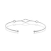 ESTATE .18CT DIAMOND 14KT WHITE GOLD 3D CLASSIC TRIPLE KITE LOVE BANGLE BRACELET