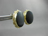 ANTIQUE LARGE 14KT YELLOW GOLD OVAL AAA ONYX FILIGREE EARRINGS BEAUTIFUL #22565