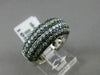 ESTATE WIDE 2.52CT WHITE BLUE DIAMOND 14KT WHITE GOLD MULTI ROW ANNIVERSARY RING