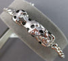 .04CT DIAMOND & AAA SAPPHIRE & BLACK ENAMEL 14KT WHITE GOLD CUFF BANGLE BRACELET