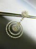 ESTATE LARGE 4.03 DIAMOND 14KT WHITE GOLD 3D CIRCULAR FLOWER HANGING EARRINGS