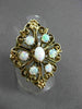 ANTIQUE EXTRA LARGE 1.40CT AAA OPAL 14KT YELLOW GOLD FILIGREE FUN RING #22962