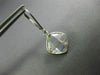 ESTATE AAA CRYSTAL 14KT WHITE GOLD 3D CUSHION CLASSIC BEZEL HANGING EARRINGS