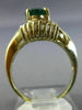 ESTATE 1.47CT DIAMOND & AAA EMERALD 14K YELLOW GOLD 3D OVAL SWIRL BALLERINA RING