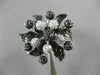ESTATE EXTRA LARGE 4.65CT WHITE & BLACK DIAMOND 14KT WHITE GOLD 3D FLOWER RING