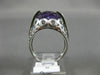 ESTATE 4.60CT DIAMOND & AAA AMETHYST 14KT WHITE GOLD 3D OPEN FILIGREE FUN RING
