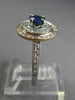 ESTATE 1.20CT DIAMOND & SAPPHIRE 14KT TWO TONE GOLD DOUBLE HALO ENGAGEMENT RING