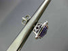 ESTATE LARGE 3.84CT DIAMOND & AMETHYST 14KT WHITE GOLD SQUARE HALO STUD EARRINGS