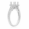 ESTATE .50CT DIAMOND 14KT WHITE GOLD 3D CLASSIC HALO SEMI MOUNT ENGAGEMENT RING