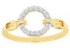 ESTATE .20CT DIAMOND 14KT 2 TONE GOLD CLASSIC CIRCLE OF LIFE LOVE KNOT FUN RING