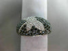 ESTATE 1.64CT WHITE & BLACK DIAMOND 14KT WHITE GOLD 3D PAVE BUTTERFLY LOVE RING