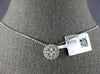 ESTATE .53CT DIAMOND 18KT WHITE GOLD ROUND CLUSTER HALO CLASSIC FLOATING PENDANT