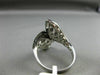 ESTATE WIDE 2.38CT WHITE & BLACK DIAMOND 14KT WHITE GOLD 3D MULTI LEAF LOVE RING