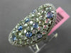 LARGE 4.21CT DIAMOND & AAA GREEN AMETHYST & BLUE TOPAZ 14KT WHITE GOLD OVAL RING