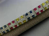 ESTATE WIDE 10.28CT DIAMOND & MULTI COLOR SAPPHIRE 14K WHITE GOLD LONG BRACELET