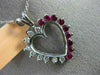 ESTATE .90CT DIAMOND & AAA RUBY 14KT WHITE GOLD OPEN HEART LOVE FLOATING PENDANT