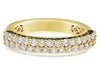 .85CT DIAMOND 18KT YELLOW GOLD ROUND 2 ROW SHARED PRONG WEDDING ANNIVERSARY RING