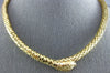 ESTATE LARGE 14KT YELLOW GOLD 3D CLASSIC SNAKE FLEXIBLE NECKLACE
