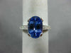 ESTATE 3.15CT DIAMOND & AAA TANZANITE 14KT WHITE GOLD 3D ENGAGEMENT RING #18362